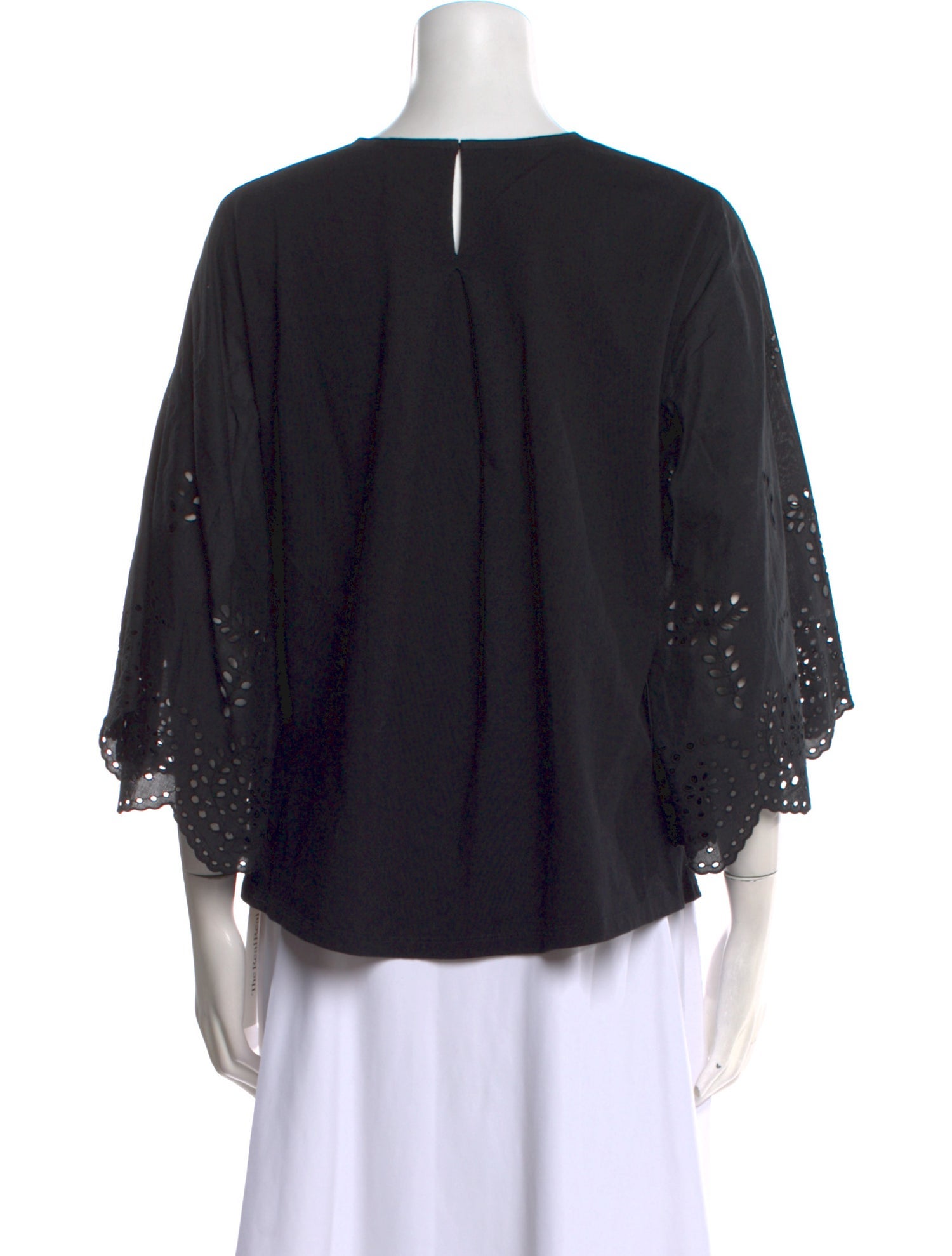 Tory Burch Crew Neck Three-Quarter Sleeve Blouse